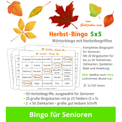 Herbst-Bingo 5x5 für Senioren