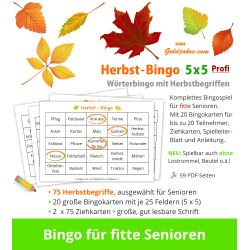 Herbst-Bingo 5x5 Profi, für...