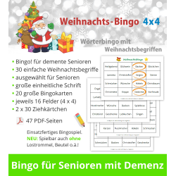 Weihnachts-Bingo 4x4 für...