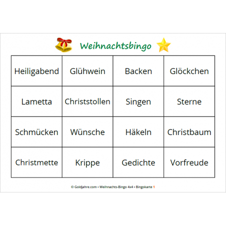 Weihnachtsbingo Fur Senioren Kostenlos