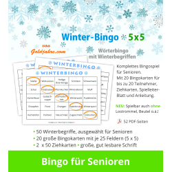 Winter-Bingo 5x5 für Senioren